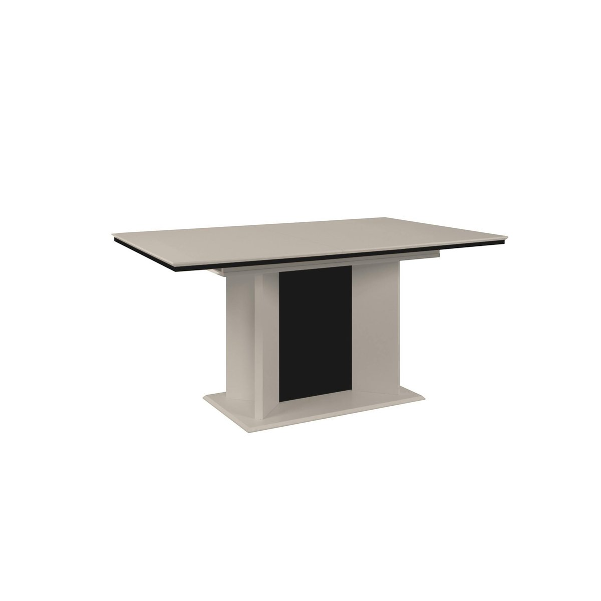 Table à manger extensible beige à pied central 160-200 cm ALVA beige, PIER IMPORT