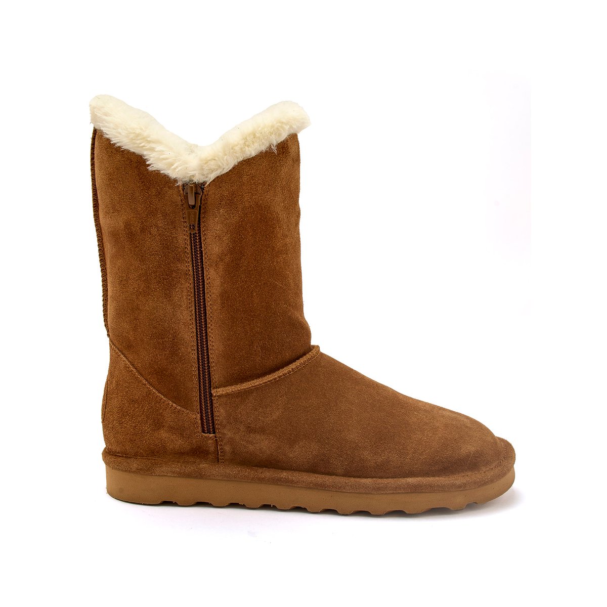 Boots fourrées 2 zips marron, PEDICONFORT