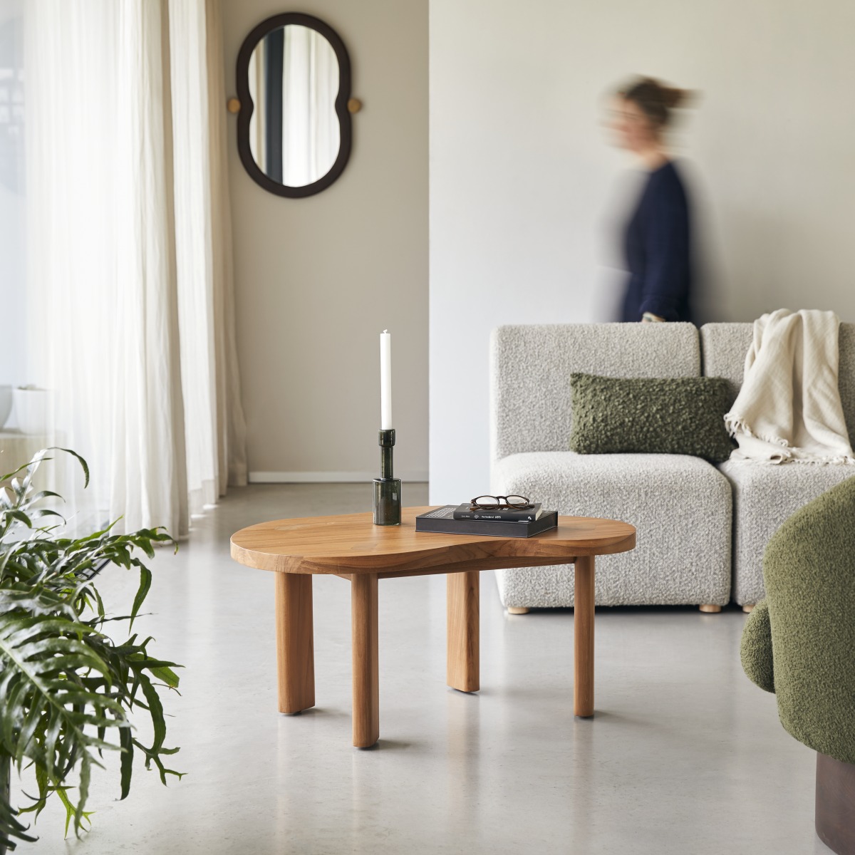 Table basse en Teck massif, LOTHAIRE naturel, TIKAMOON