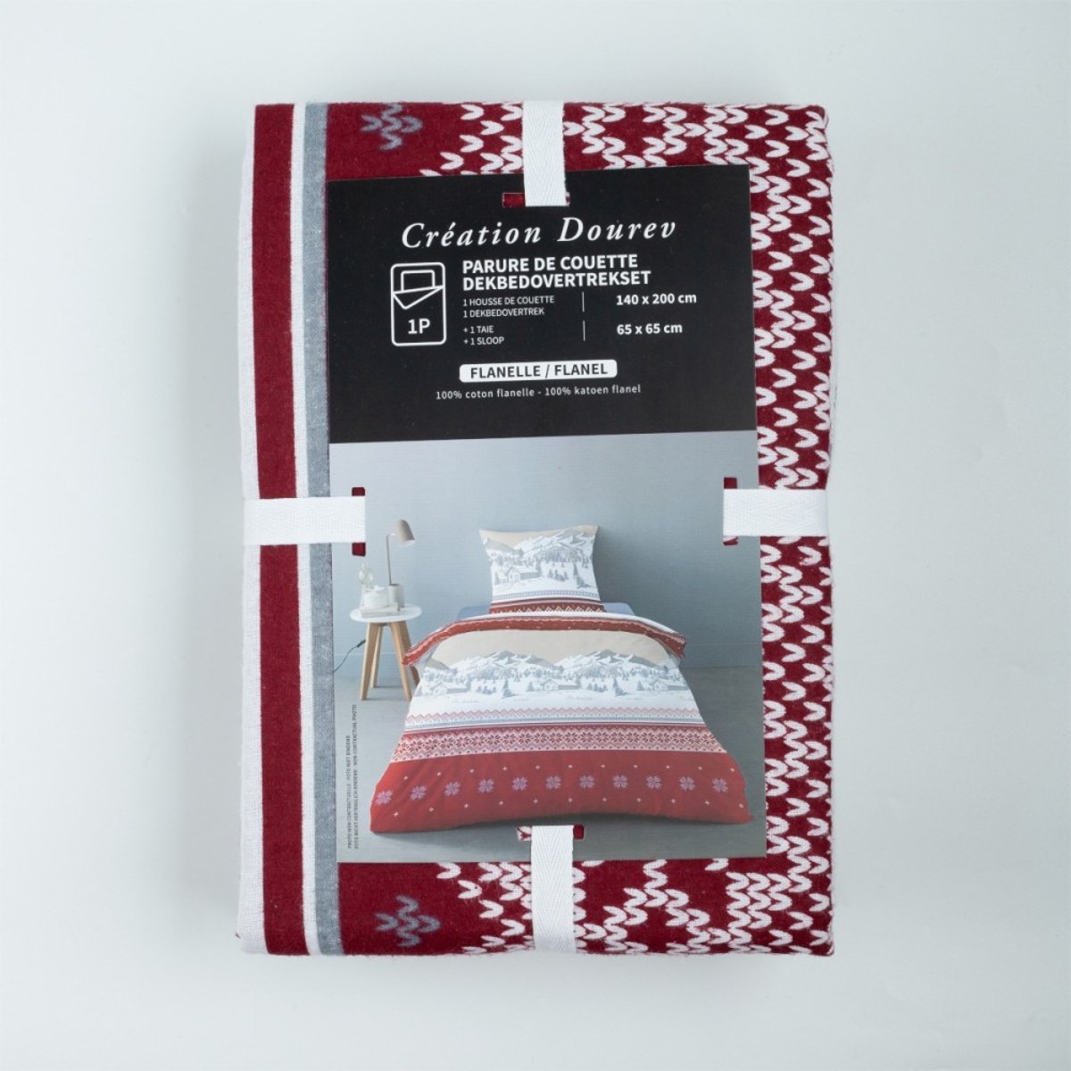 Housse De Couette Flanelle 140x200 + 1 Taie D'oreiller rouge, DECORATIE