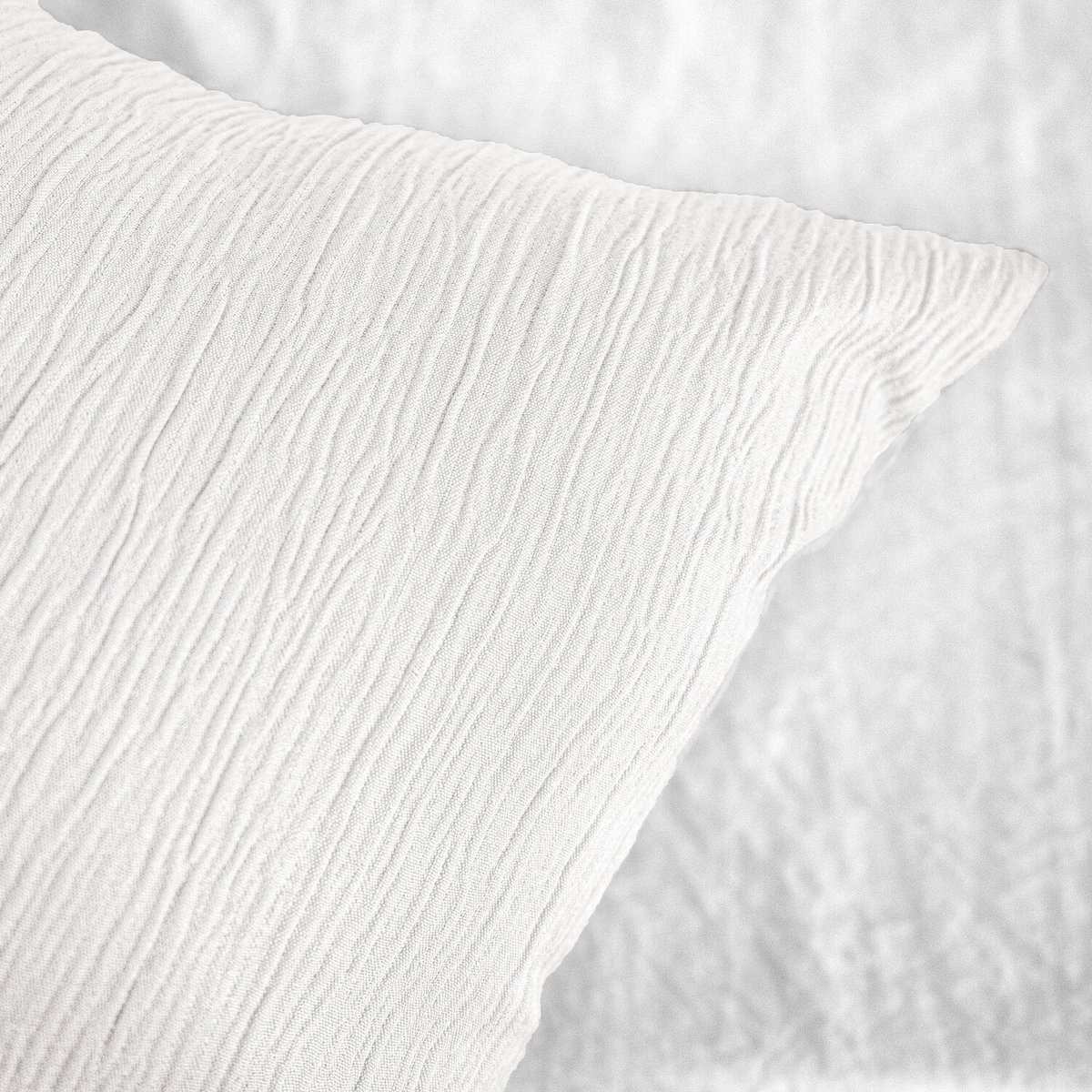 Parure housse de couette microfibre bitexturée unie, ASTRAL blanc, C DESIGN HOME TEXTILE