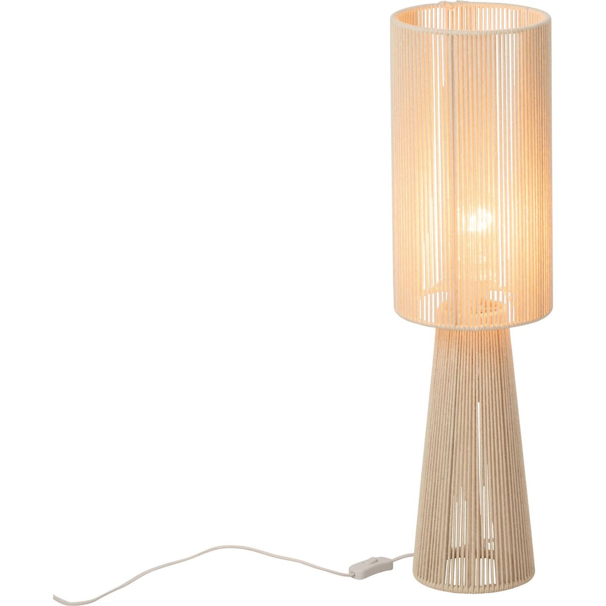 Lampe de table en corde et tissu grège, RECOLLECTION