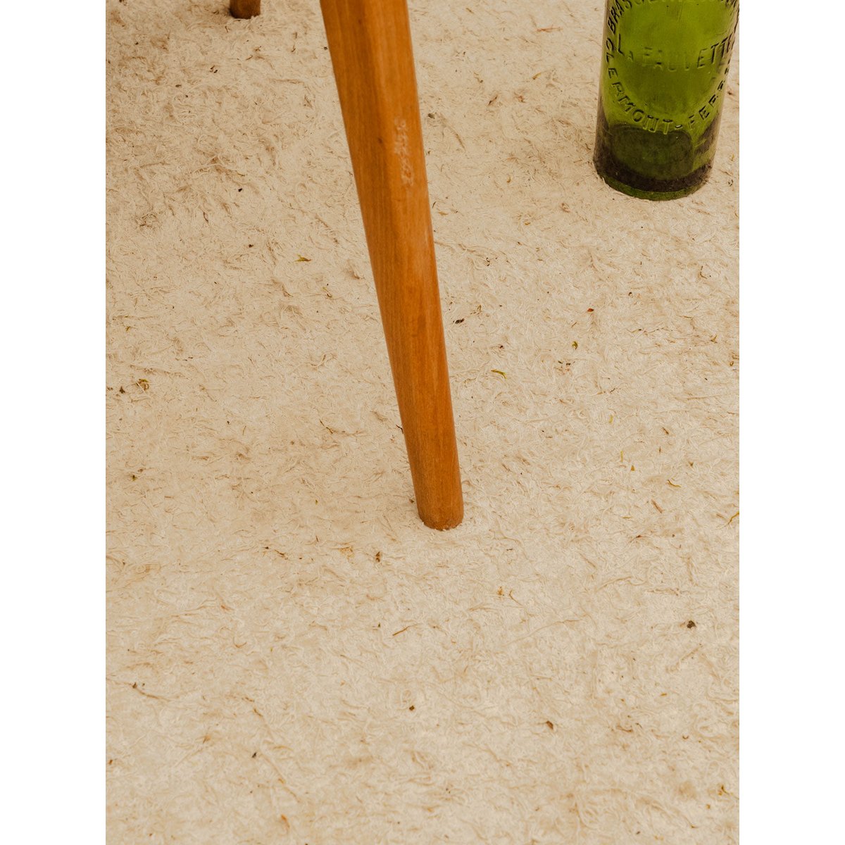 Lot de 4 chaises en bois et tissu bleu Alma N°2124 - Bon état bois foncé, DEBONGOUT