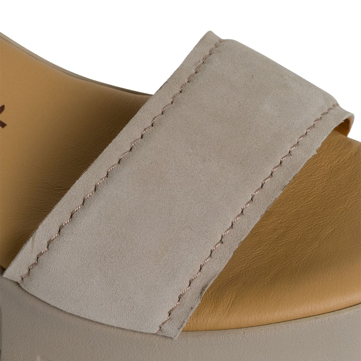 Sandale à talon en cuir marron taupe suède, TAMARIS