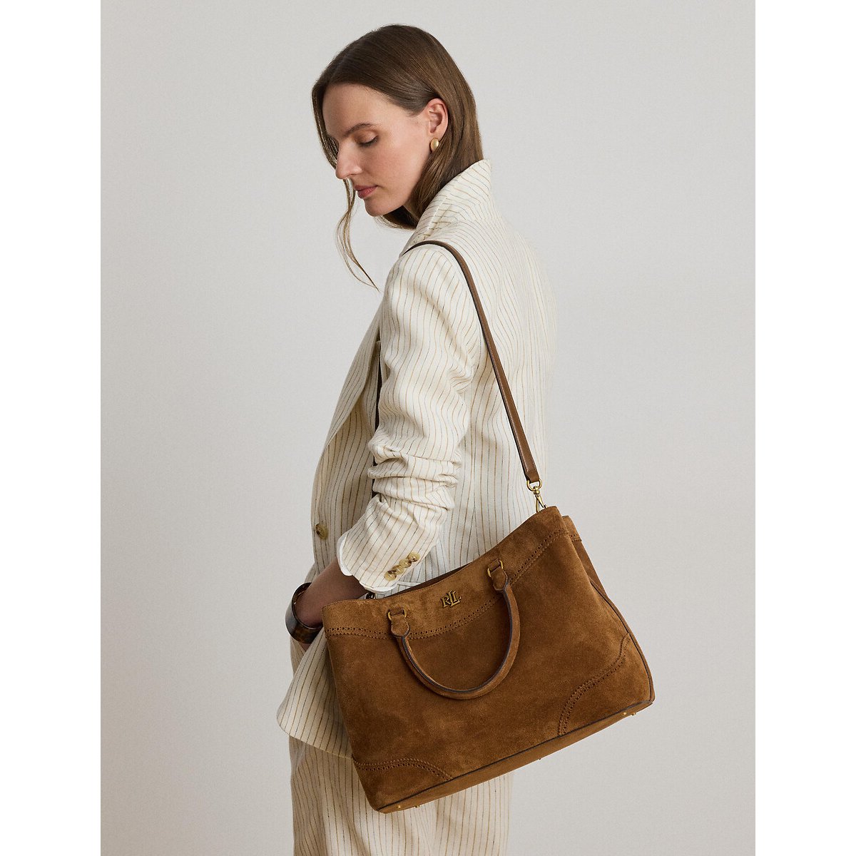 Sac à main en cuir suède, MARCY tabac, LAUREN RALPH LAUREN