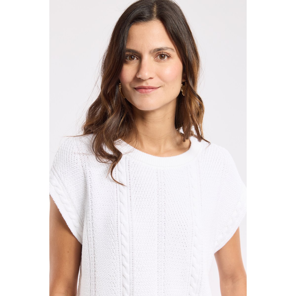 Pull sans manche en coton blanc, ARMOR-LUX