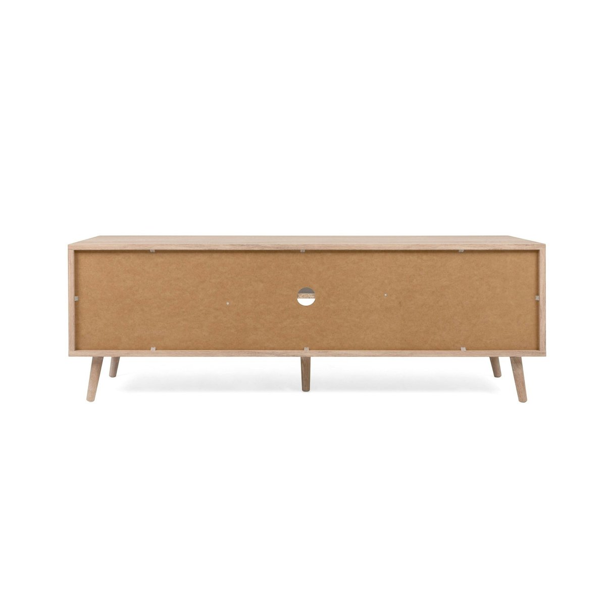 Meuble TV bohème 2 portes 1 niche centrale SONA bois naturel, PIER IMPORT