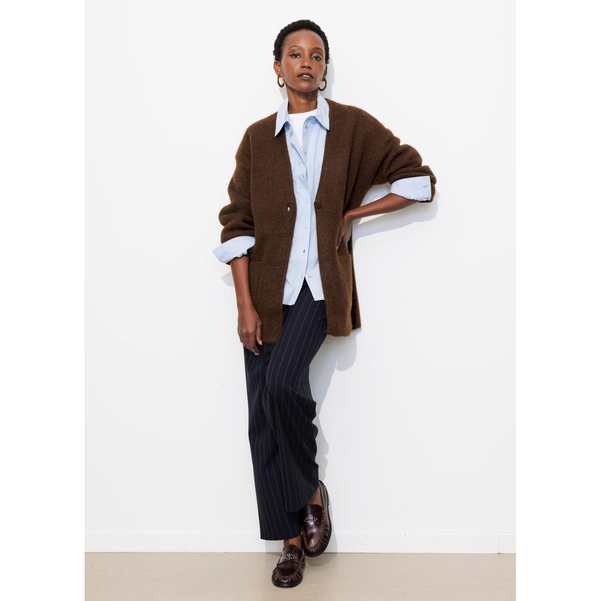 Long cardigan oversize marron, PROMOD
