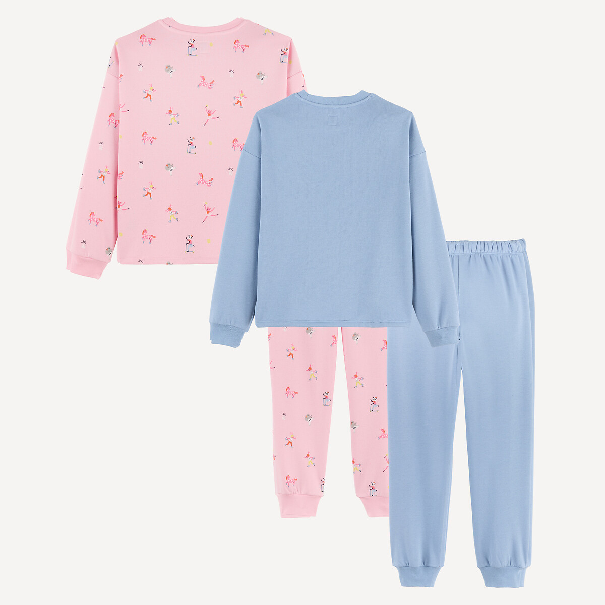 Set di 2 pigiami in felpa, con motivi con ballerine, unicorni e coniglietti sui pattini a rotelle assortiti , LA REDOUTE COLLECTIONS