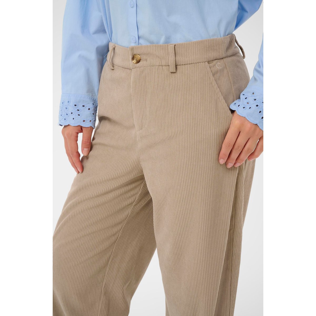 Pantalon de costume marron cobblestone, CREAM