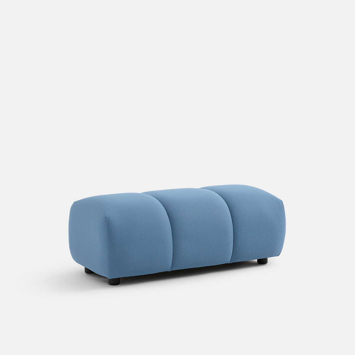 Hocker XL, aus gestepptem Stoff, Länge 109 cm, NURIA blau, LA REDOUTE INTERIEURS
