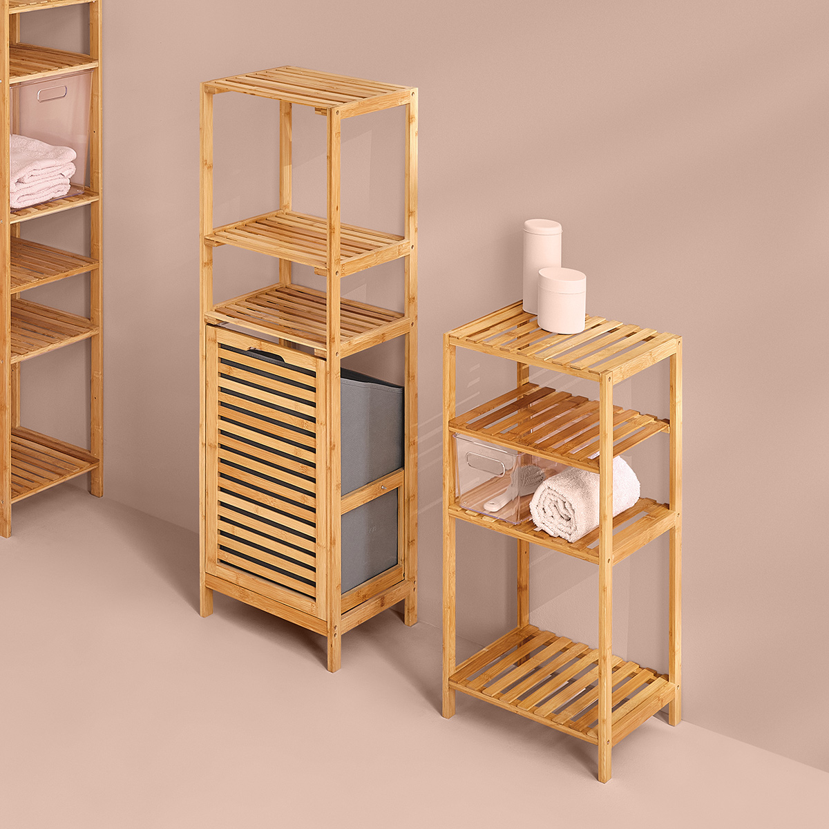 Étagère colonne avec panier MIX'N MODUL marron, 5FIVE SIMPLY SMART