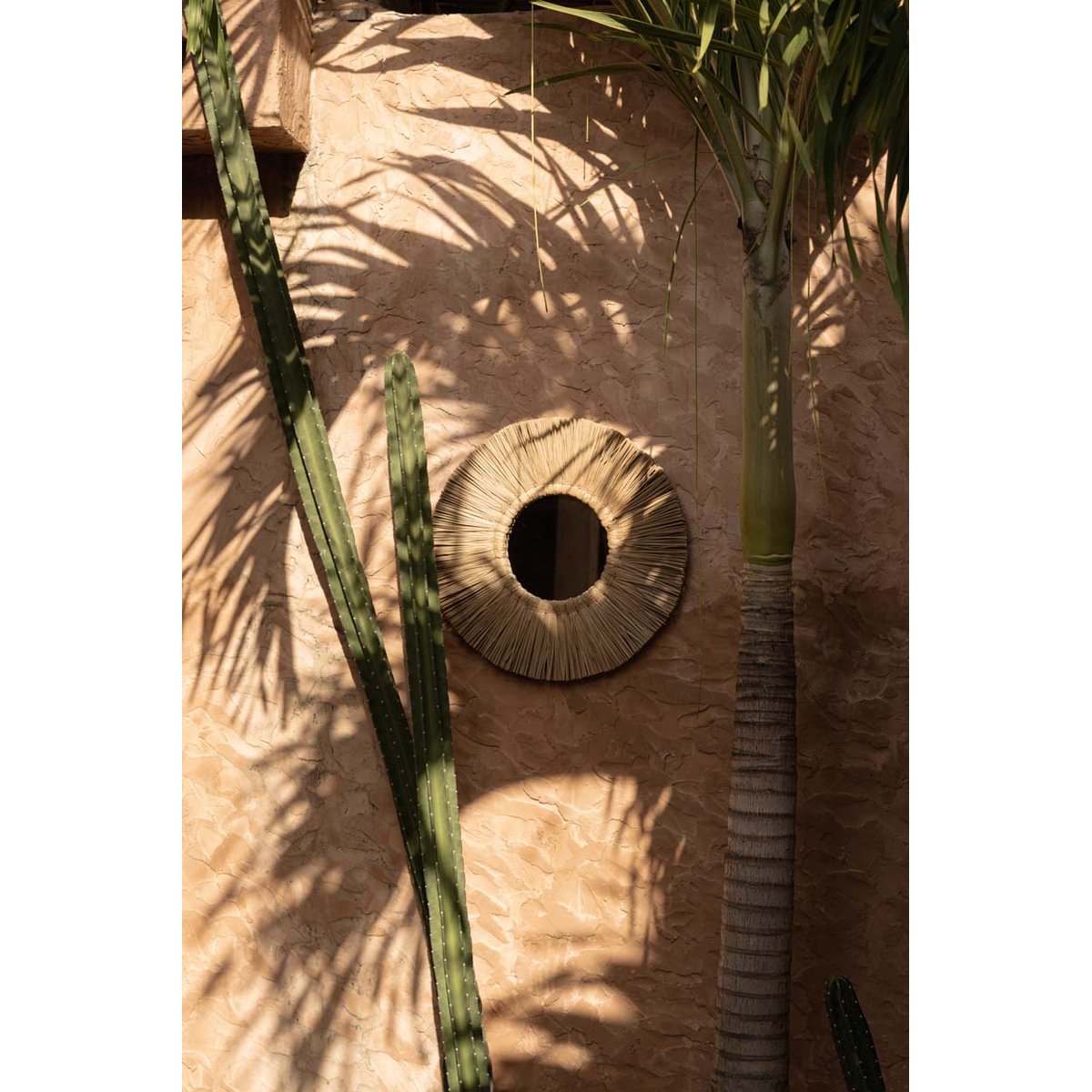 Miroir en herbe et verre ALANG beige, BAZAR BIZAR