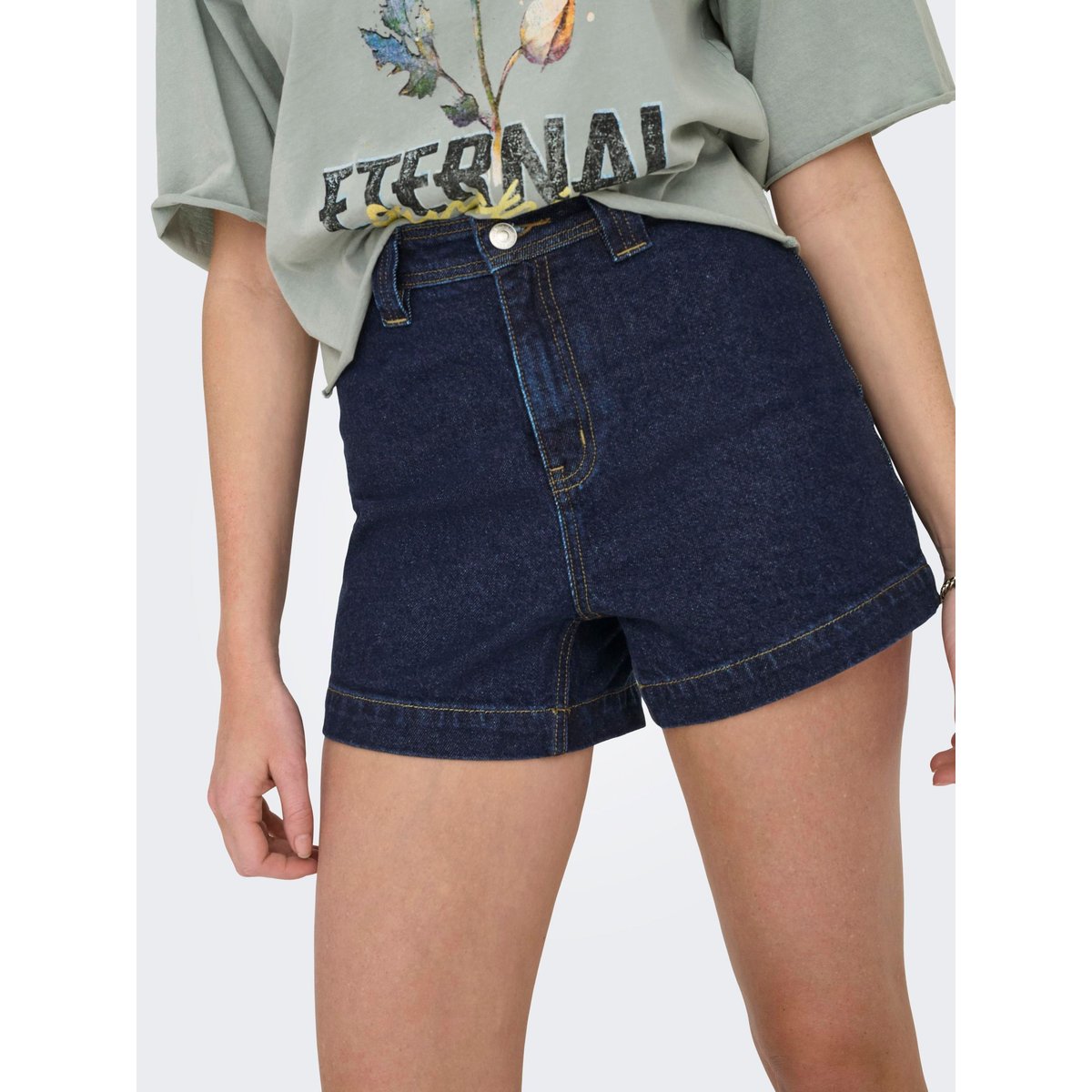 Short En Denim dark blue denim, ONLY