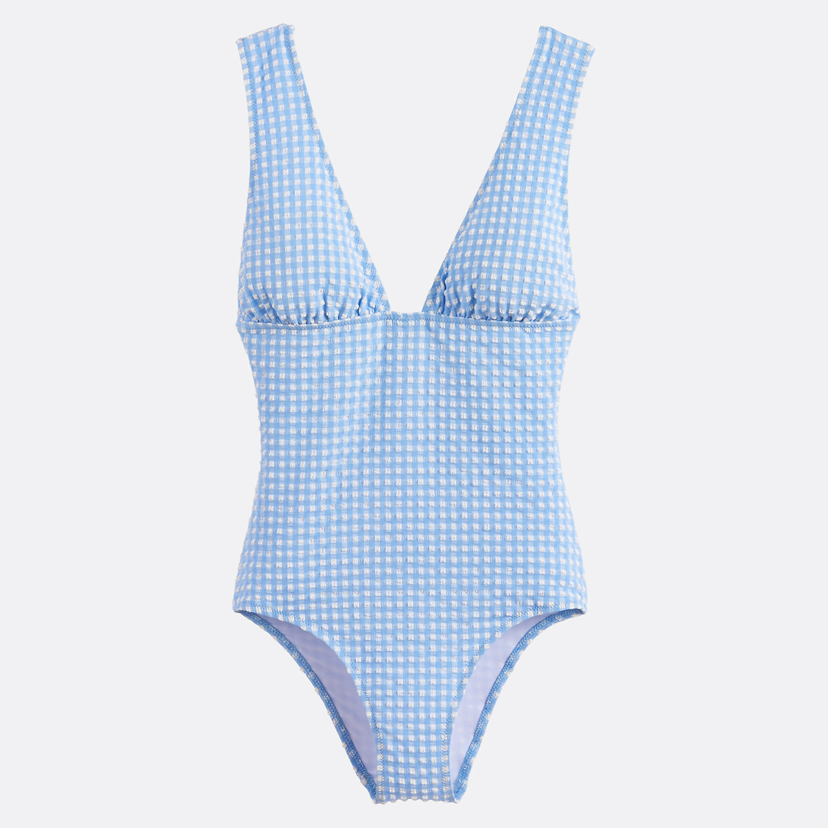 Maillot de bain 1 pièce vichy, Signature JOHANE vichy bleu, LA REDOUTE COLLECTIONS