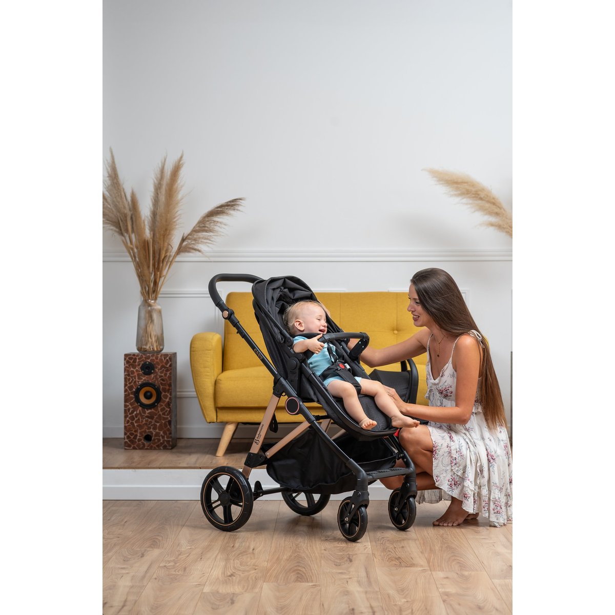 Poussette combinée trio 3 en 1 - siège auto 0+ CAVO – nacelle – dès la naissance – jusqu’à 22kg - noir couleur unique, BEBELISSIMO J'AIME