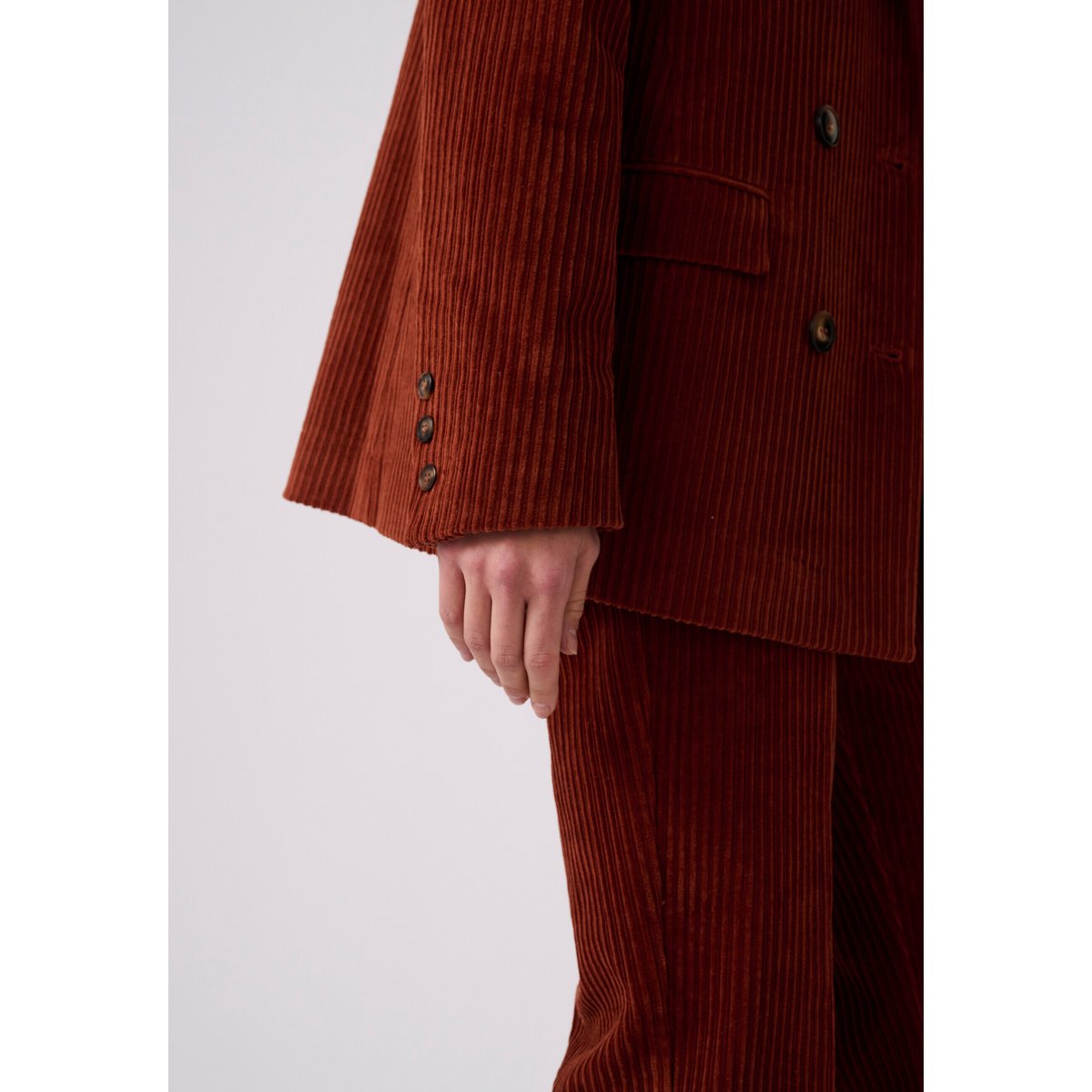 Veste velours grosses côtes marron rouille, DAMART