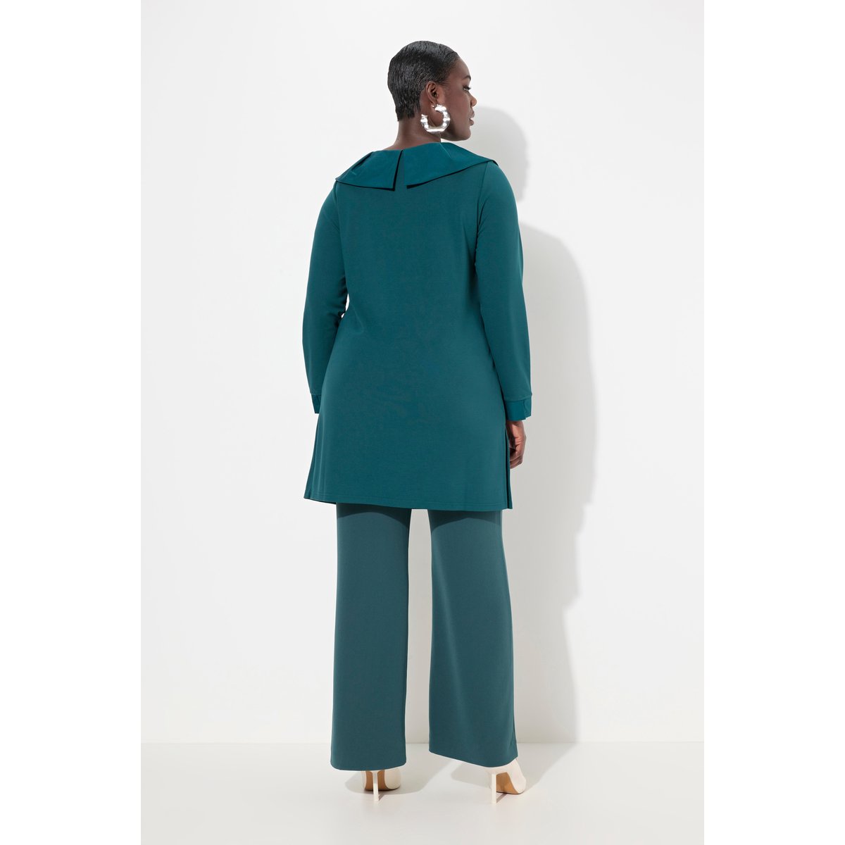 Sweat-shirt à manches longues en vert foncé, ULLA POPKEN