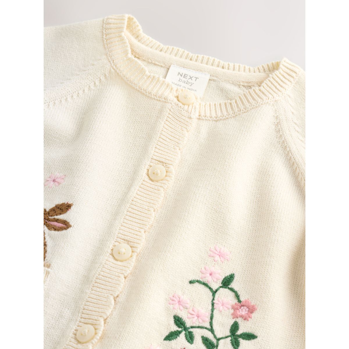 Cardigan lapin bébé broderie naturelle, NEXT
