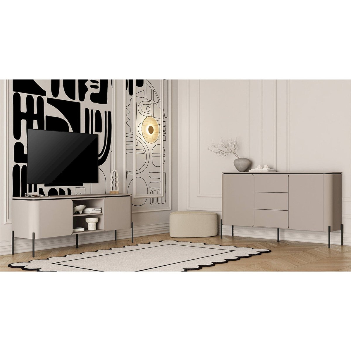Buffet arrondi bois collection CALDERIS congo, RECOLLECTION