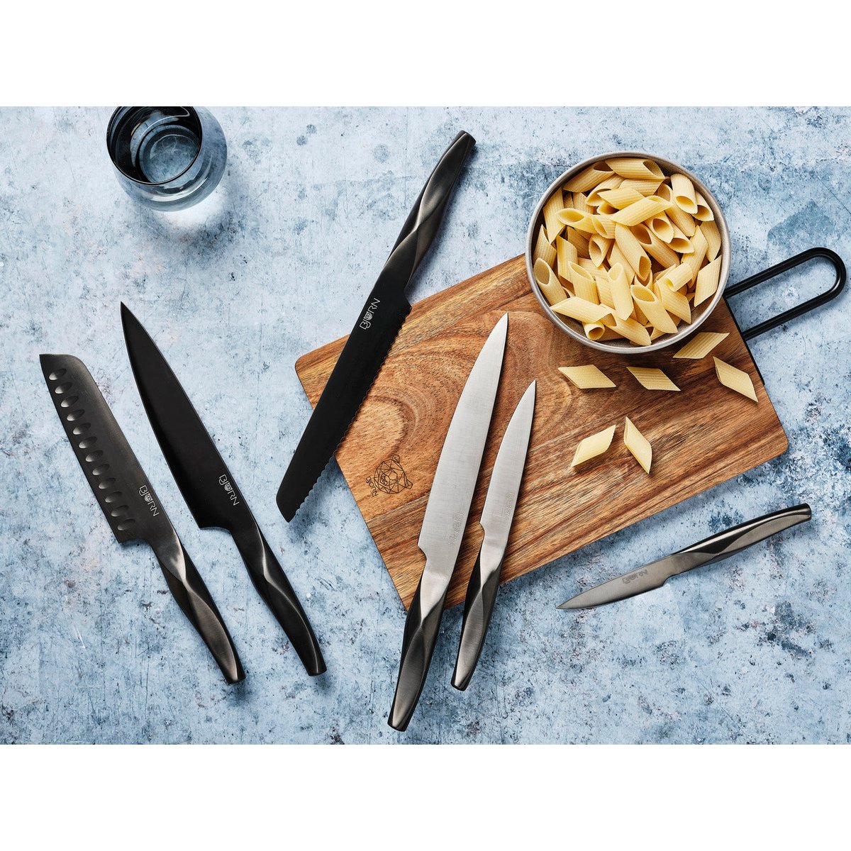 Lot de 1 planches en inox, NUDE bois vernis, BJORN
