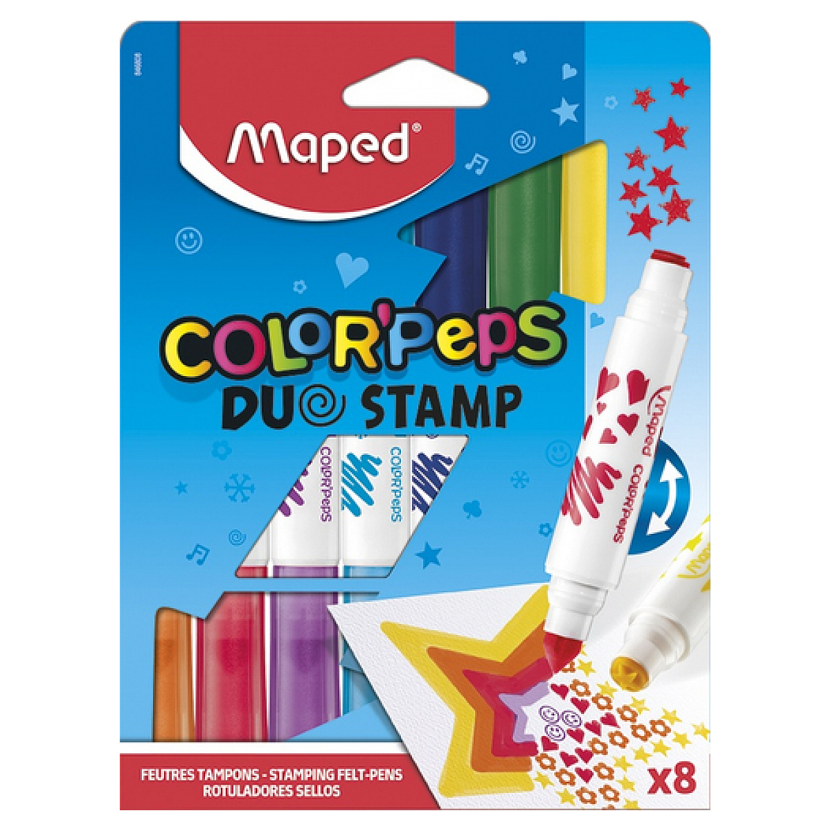 Feutres colorpeps duo stamp 8pcs couleur unique, MAPED