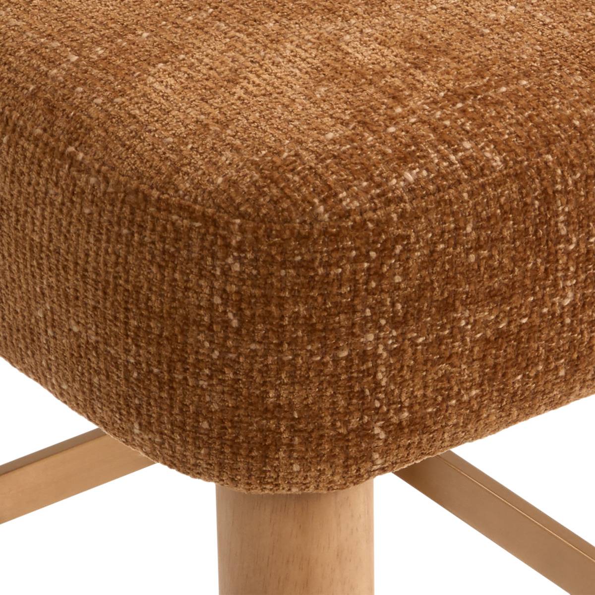Tabouret de bar carré en hévéa NOALI bronze, ATMOSPHERA