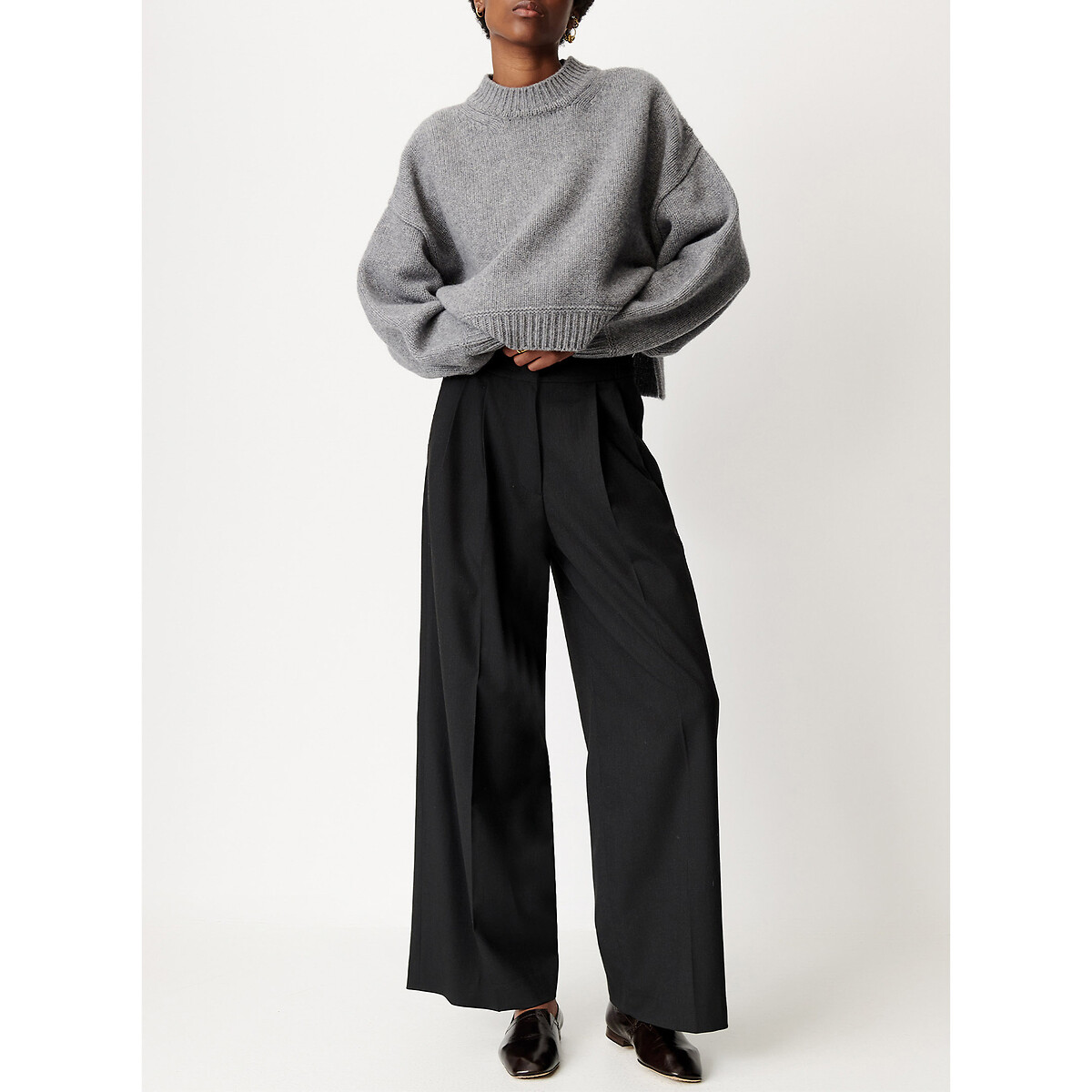 Pull en laine col rond, SPERO gris, SESSUN