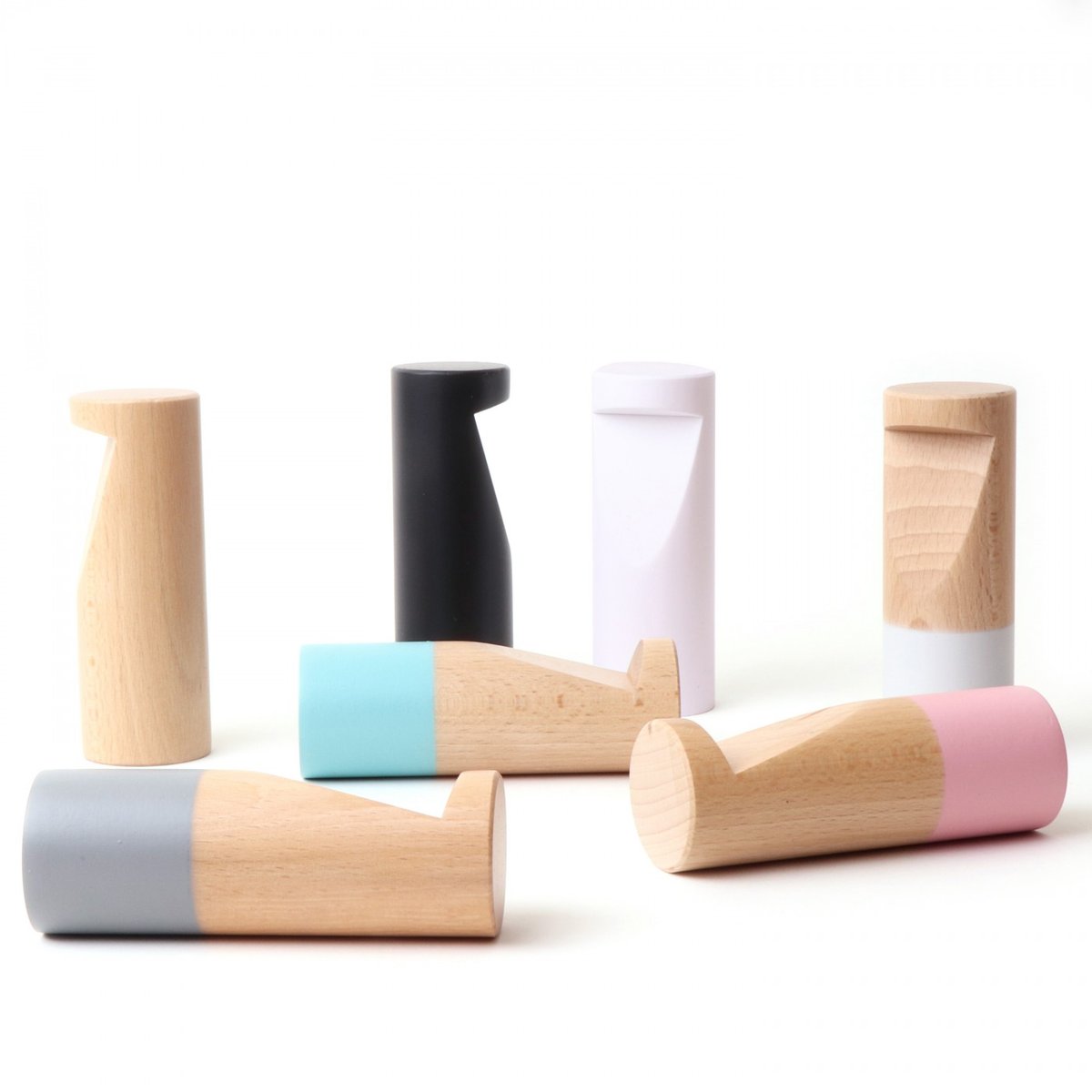 Patère Wook Cylindrique Unie Large Diam 40 X 120 mm blanc, ARCHIV