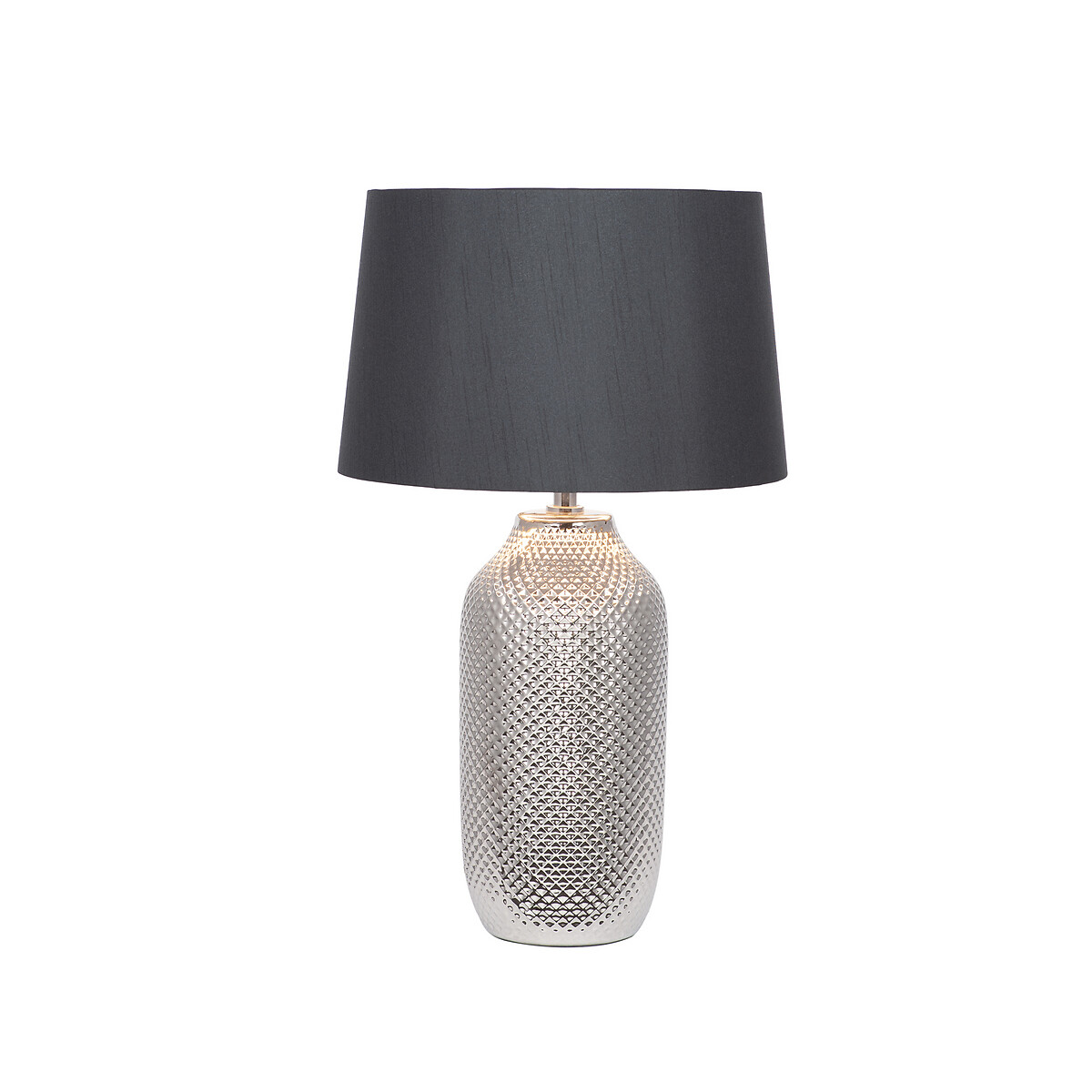 Nuna Textured Ceramic Table Lamp in Silver silver-coloured, SO'HOME