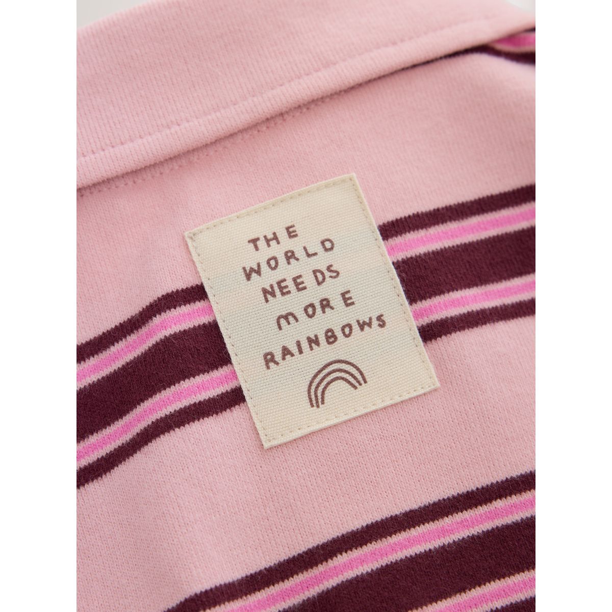 Robe sweat style rugby à manches longues rose à rayures, NEXT