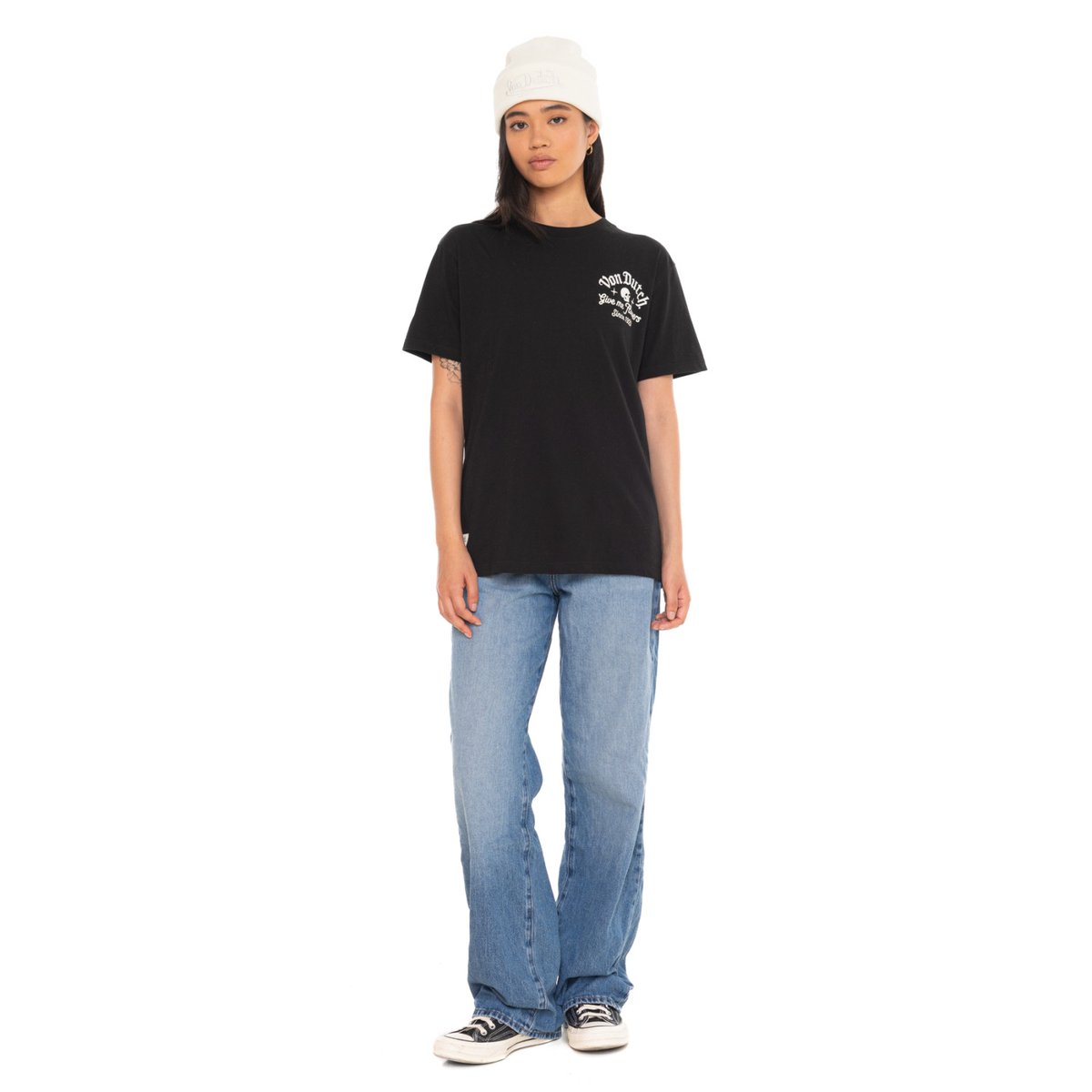 Tee Shirt coton ROSE noir/blanc, VON DUTCH