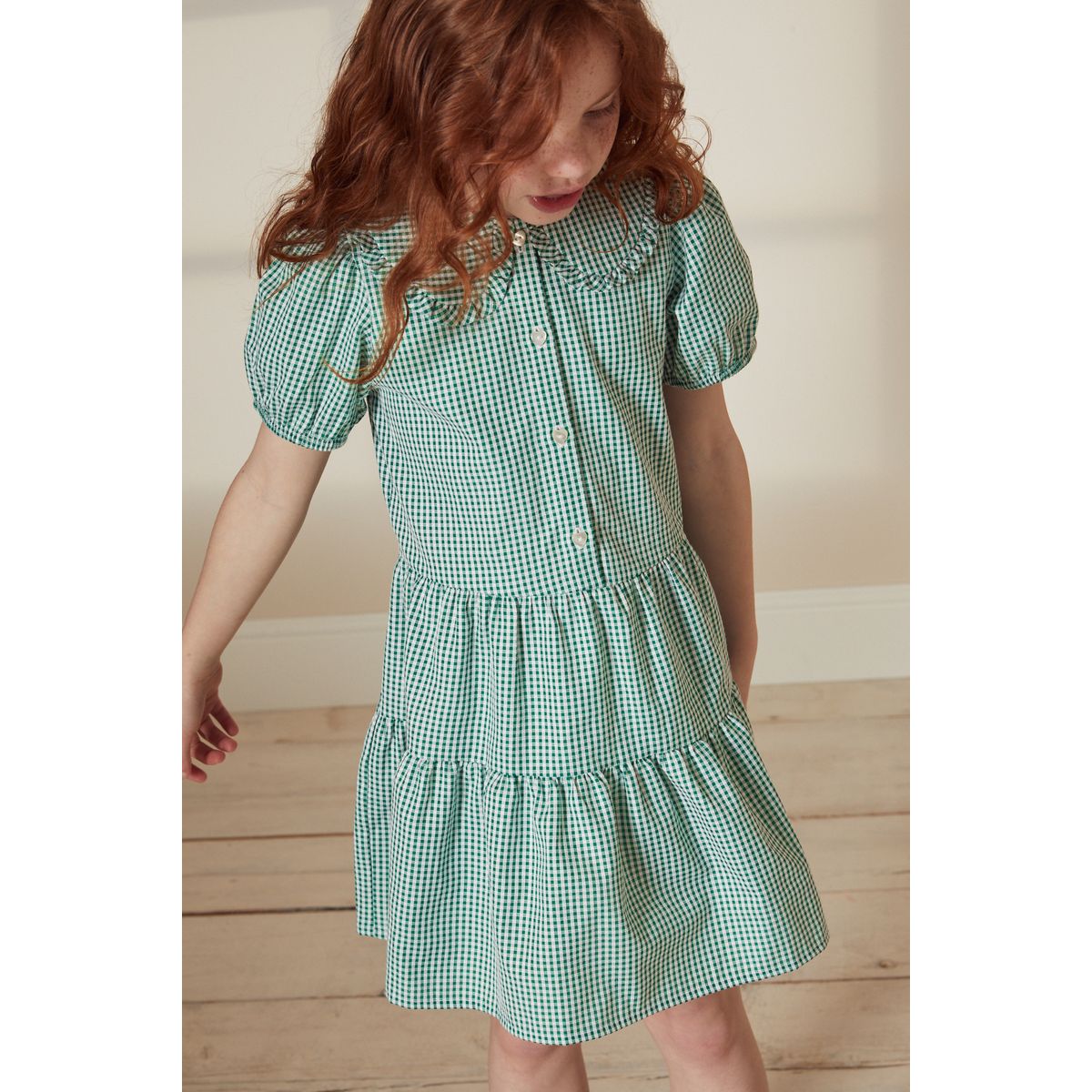 Robe pour l'école avec joli col à superpositions vert, NEXT