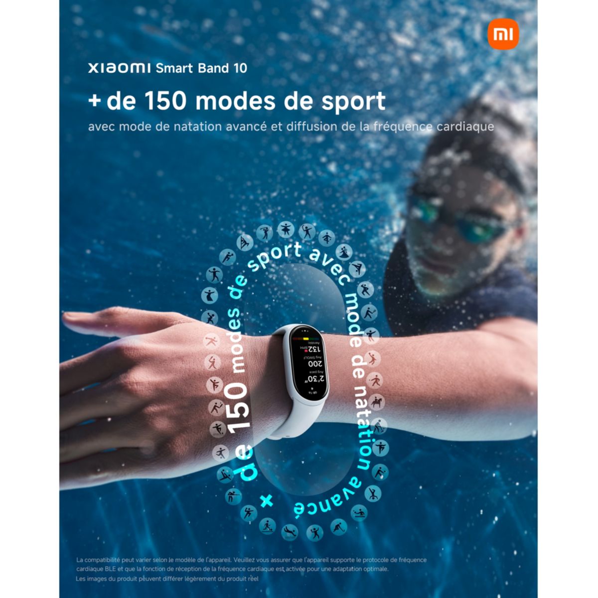 Montre santé Smart Band 10 Noir noir, XIAOMI