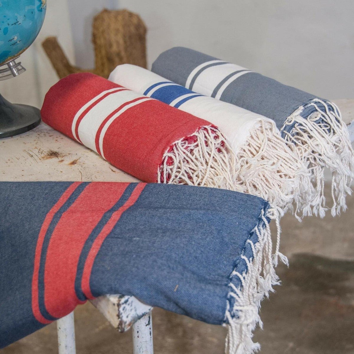 Fouta coton ST TROPEZ rouge, FEBRONIE