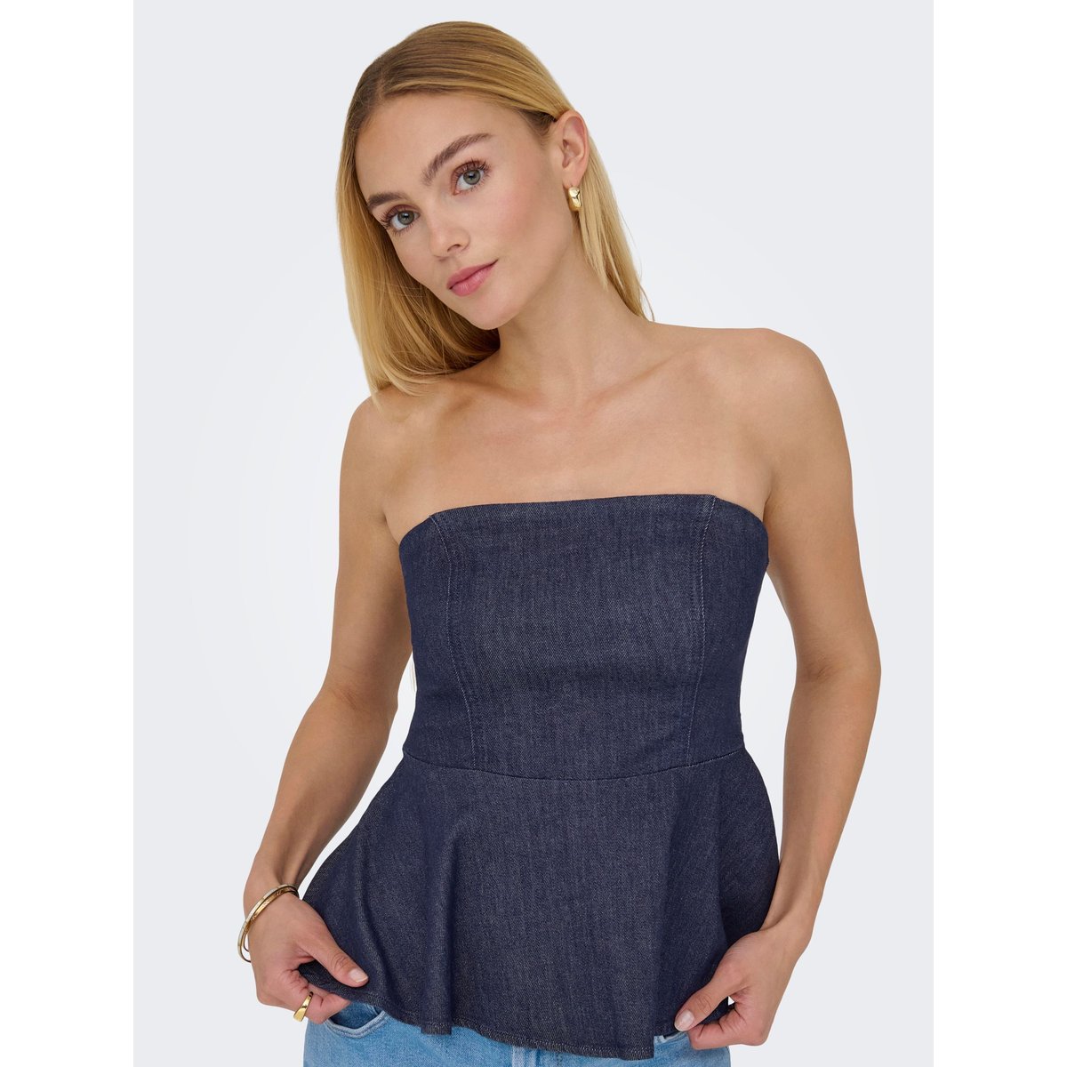 Top dark blue denim, ONLY