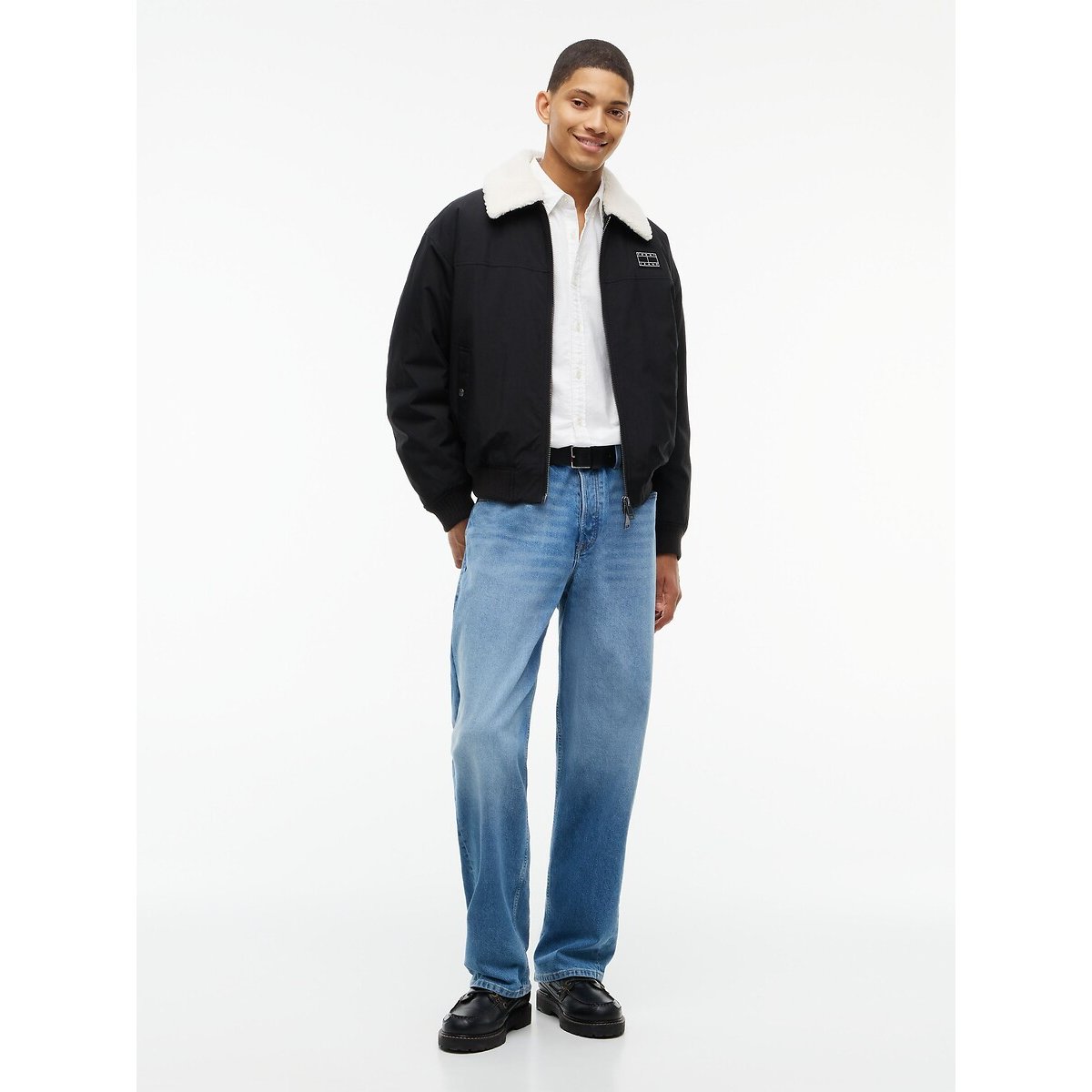 Blouson aviateur, col contrasté noir, TOMMY JEANS