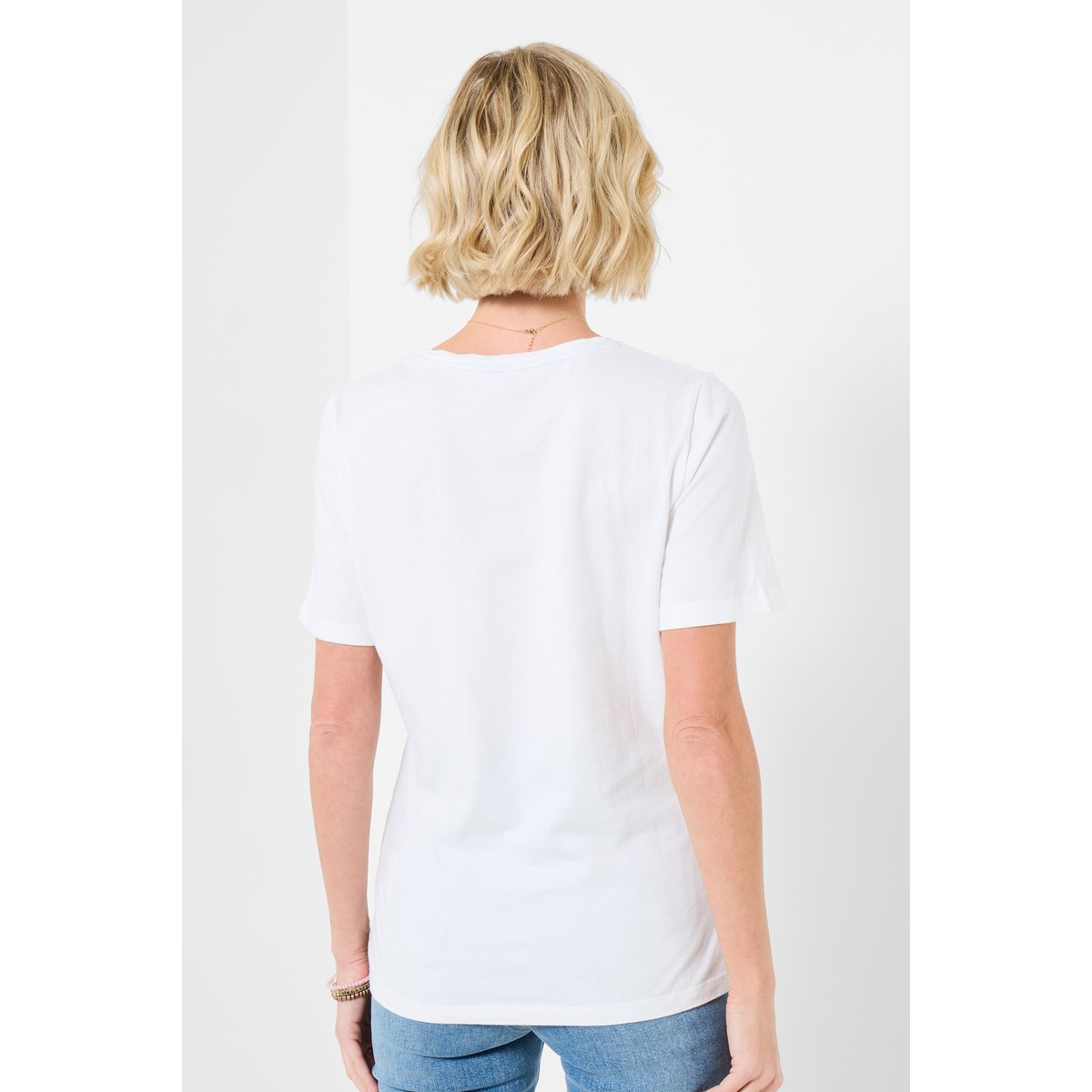 T-shirt à motif patch floral blanc, JOE BROWNS