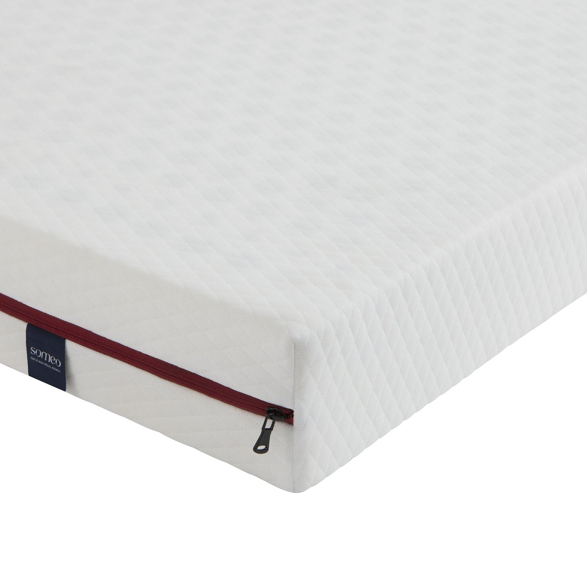 Ensemble matelas 100% latex, sommier, pieds et tête de lit Crépuscule 200 blanc, SOMEO