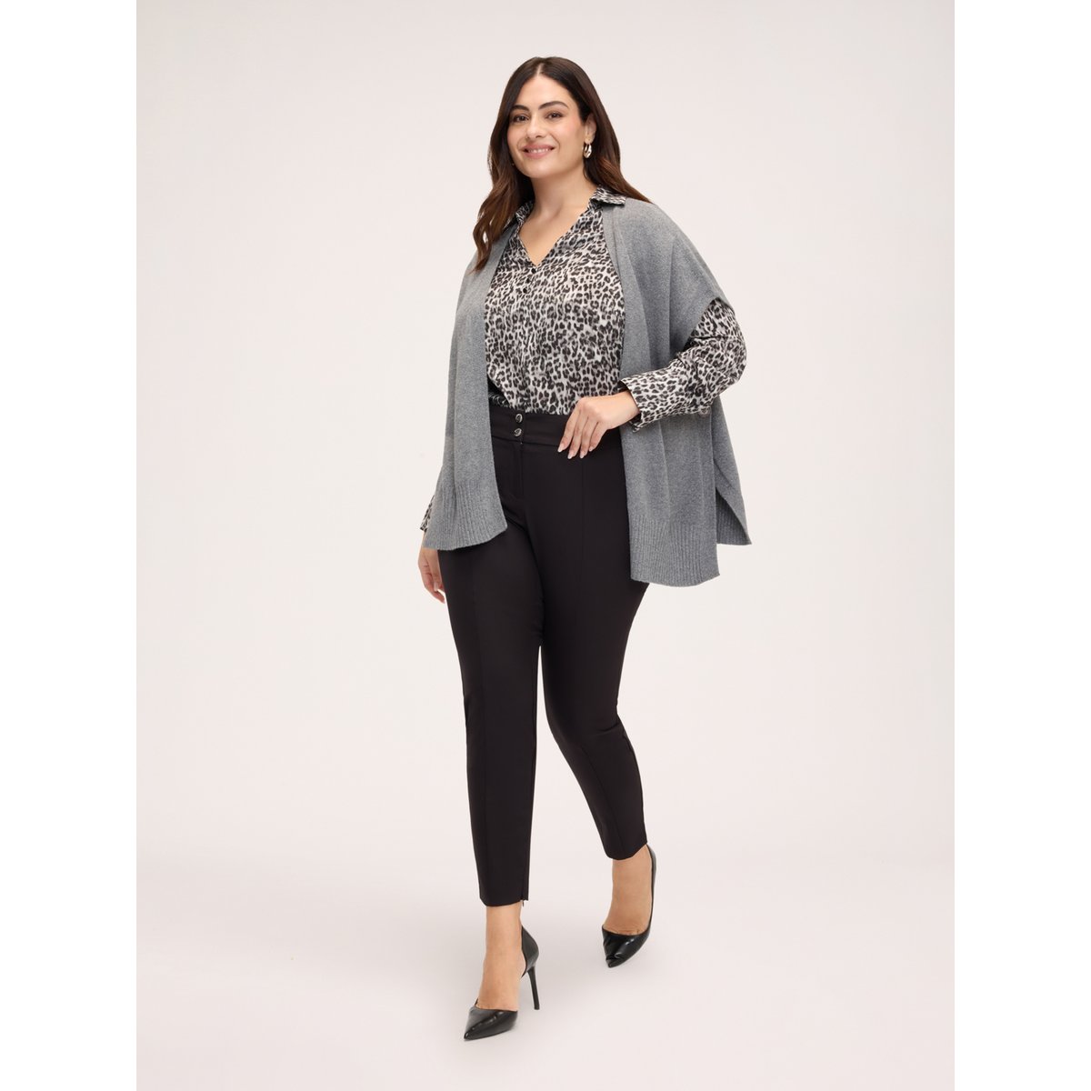 Pantalon skinny avec zip au bas des jambes noir, FIORELLA RUBINO