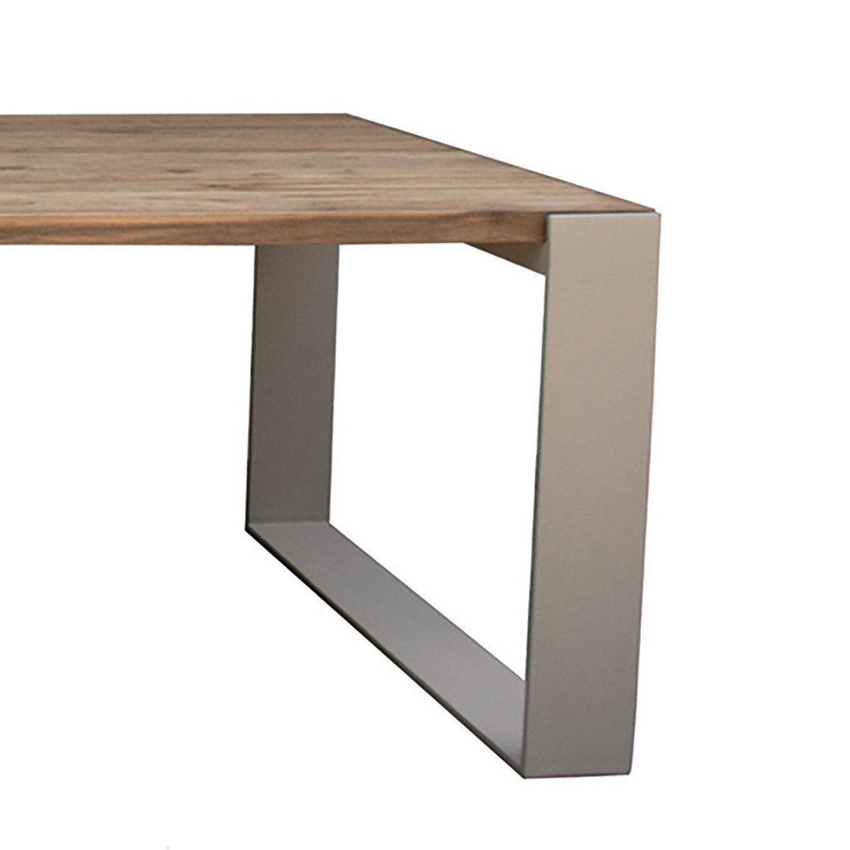 Table de jardin en teck recyclé et acier, ALICE acier, GESCOVA