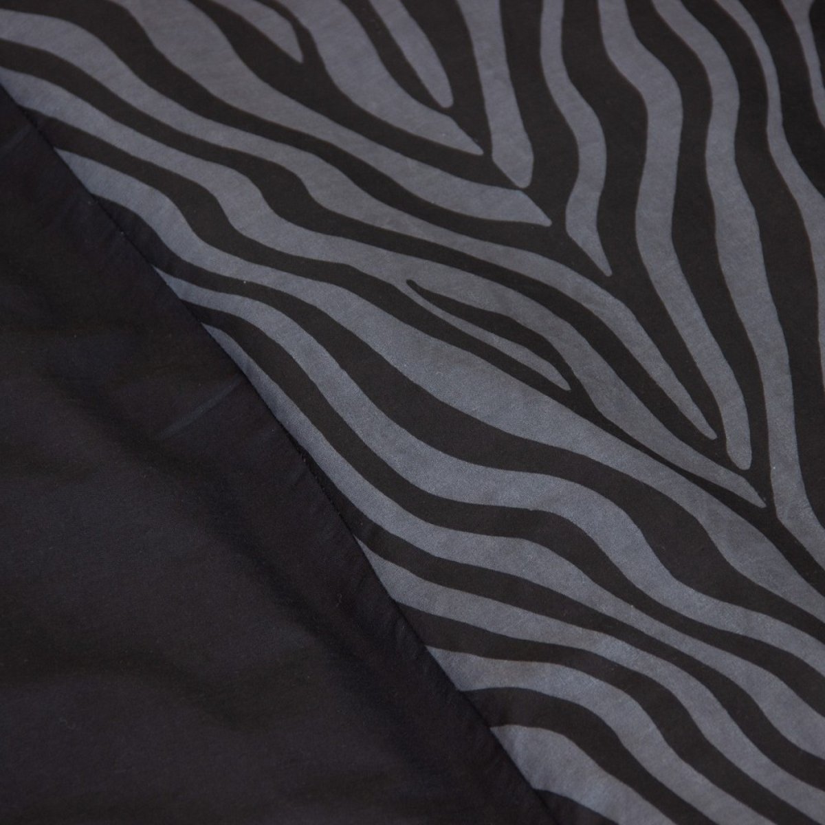 Housse De Couette Réversible 100% Coton 52 Fils + 2 Taies D'oreiller noir, DECORATIE