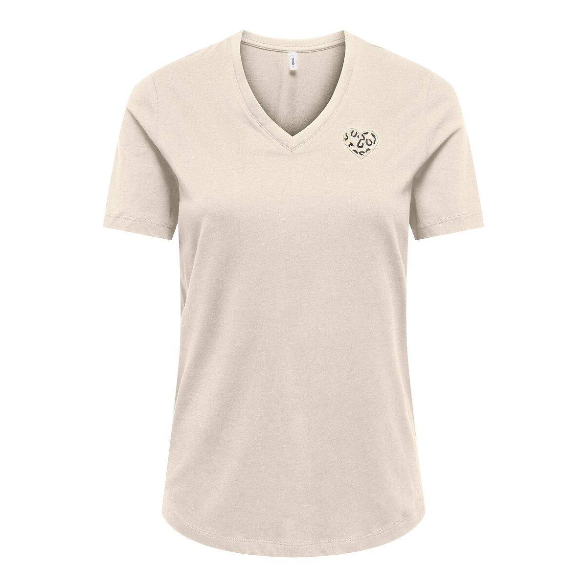 Short Sleeve V-Neck T-Shirt ecru , ONLY