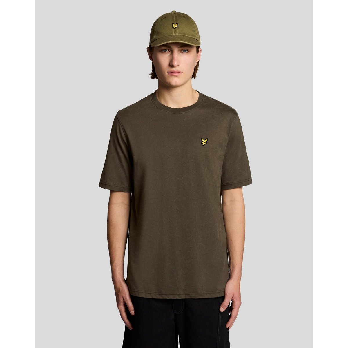 T-shirt en coton délavé épais noir doux, LYLE & SCOTT
