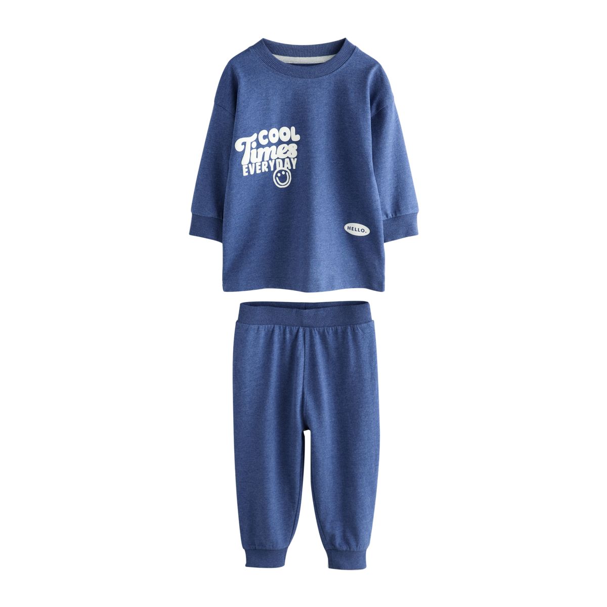 Pyjama décontracté, lot de 3 slogan bleu/gris, NEXT