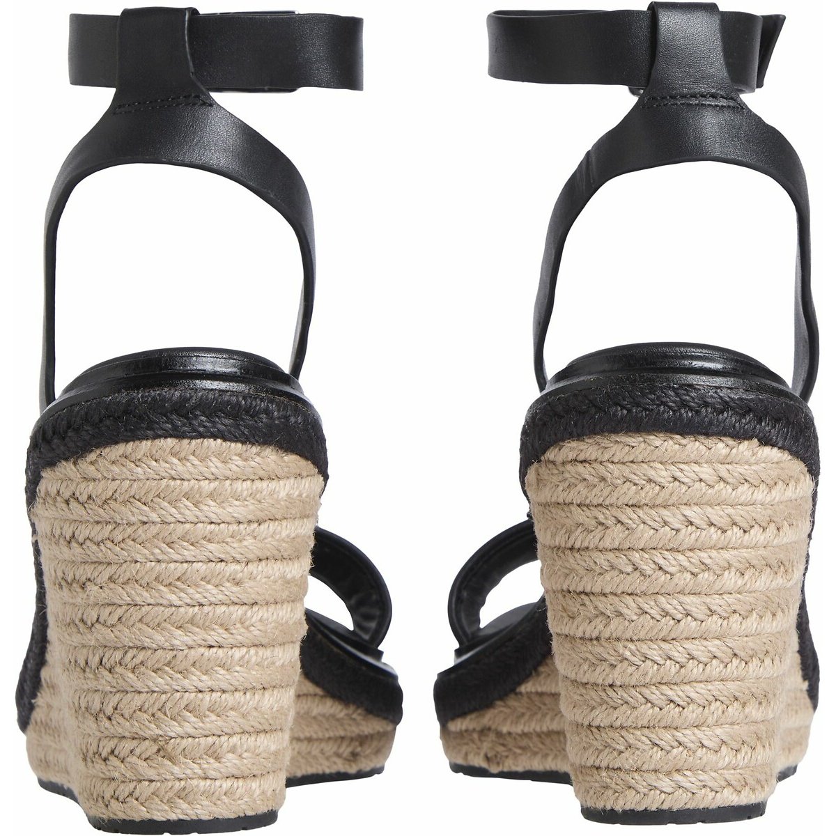 Sandales compensées en cuir noir, CALVIN KLEIN JEANS