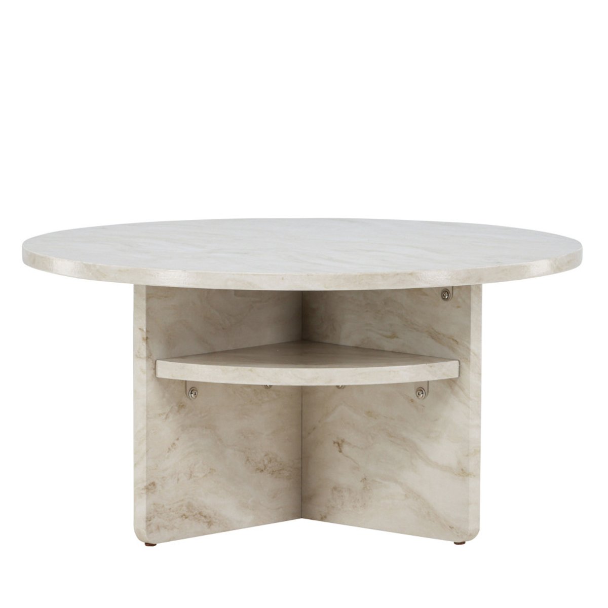 Table basse ronde effet marbre 85cm- ALESUND beige, VENTURE HOME