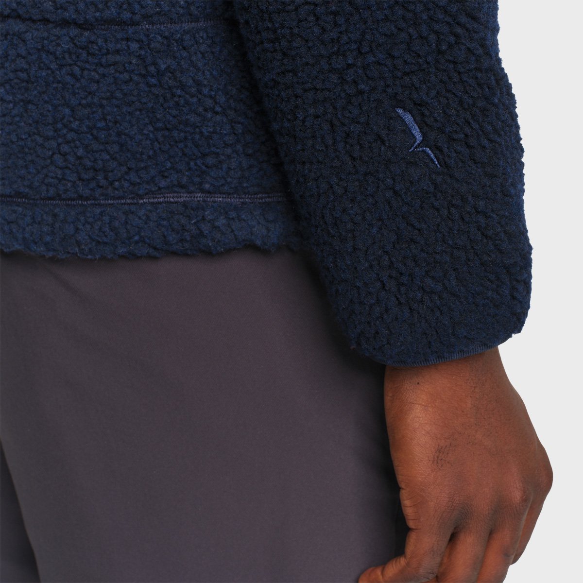 Veste sherpa recyclée col montant zippée bleu marine, AIGLE