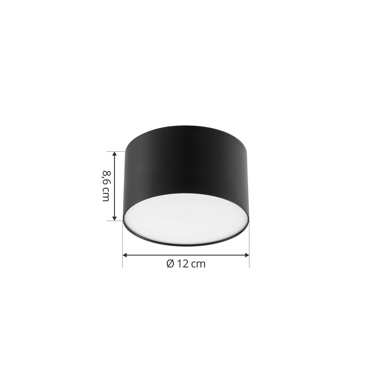 Plafonnier en aluminium moderneLED, Nivoria noir, LINDBY