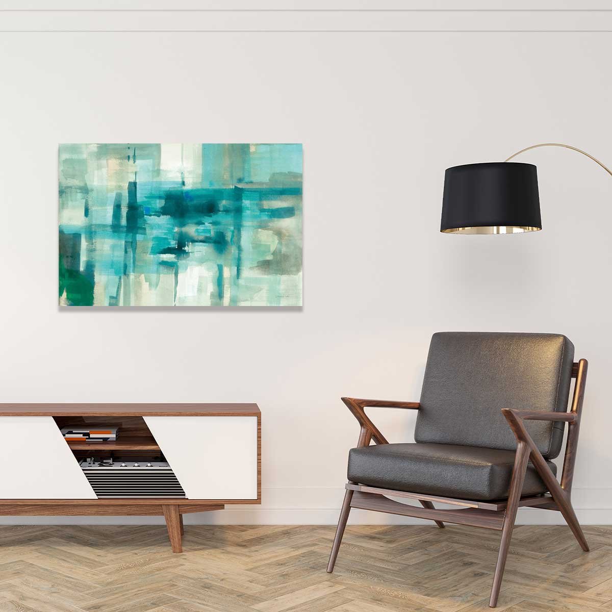 Tableau abstrait Liquide bleu tableau alu dibond, HEXOA